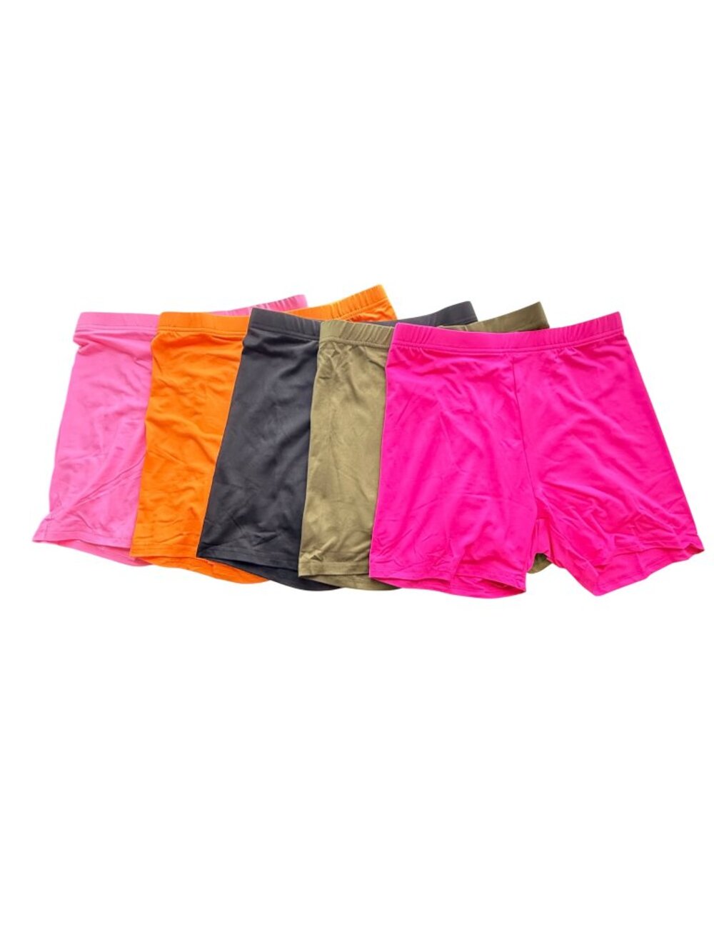 Womens Boxer Shorts Small Pink Orange Gray Olive Green 5-Pack Polyester NWOT